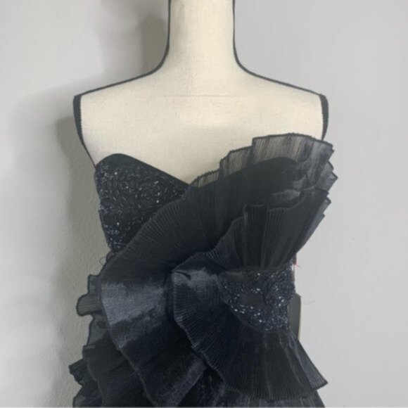 NWT Milano Black Tiered Mini Cocktail Dress - Picture 8 of 14